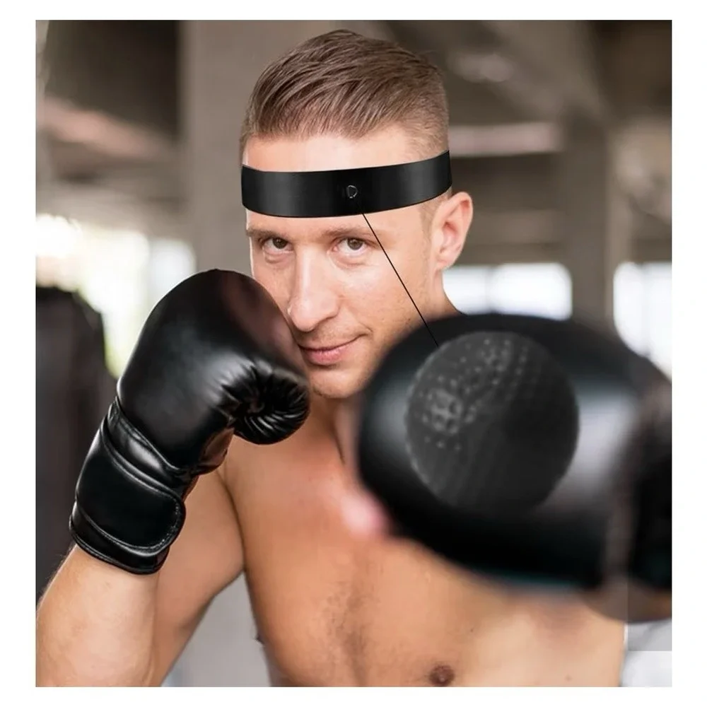 Boxing‎ Speed Ball Set Of 2 Elastic Headband & Black Ball Headband Style Fitness